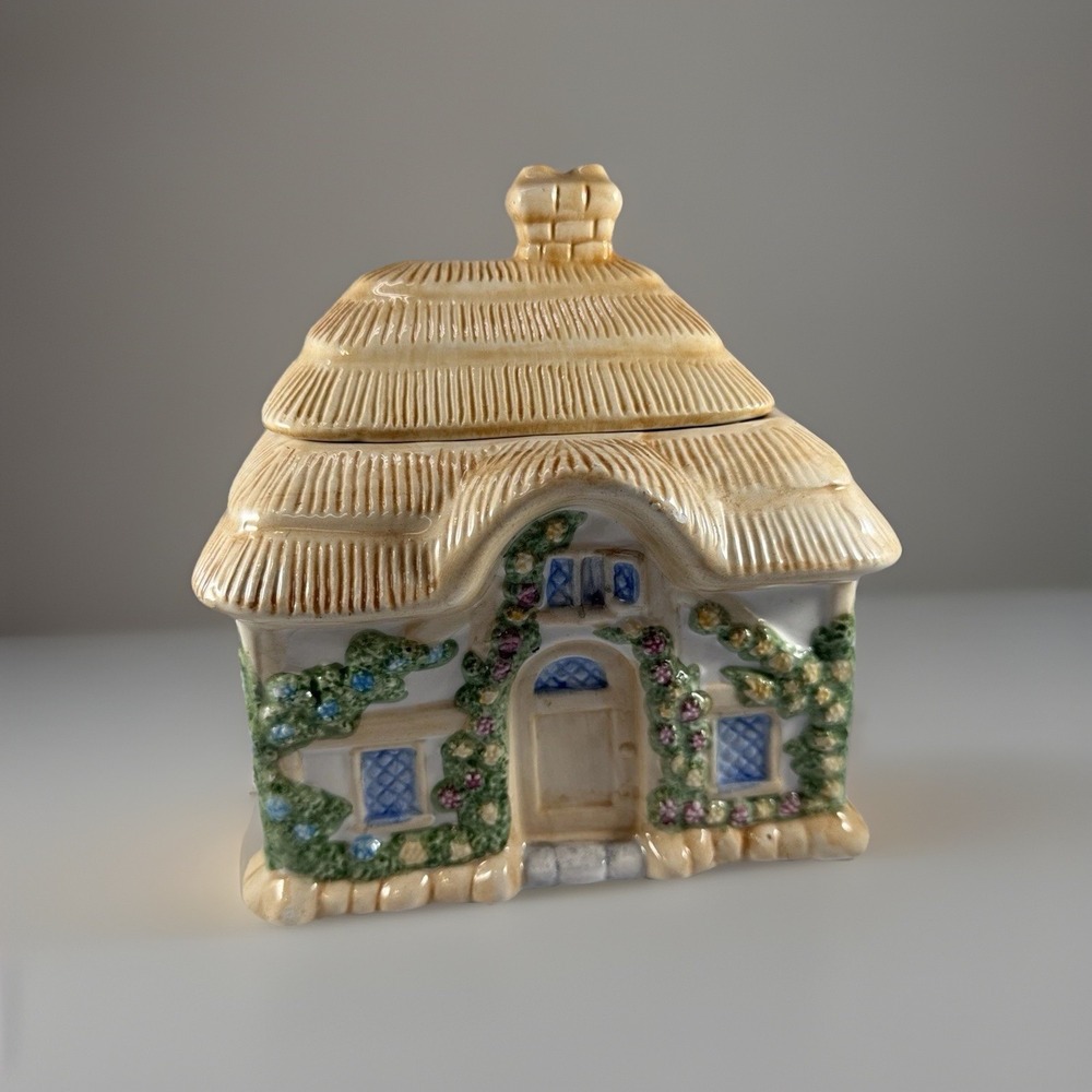 Vintage Teleflora Country Cottage Jar by Violet L. Schweiz 6x6 Cottagecore